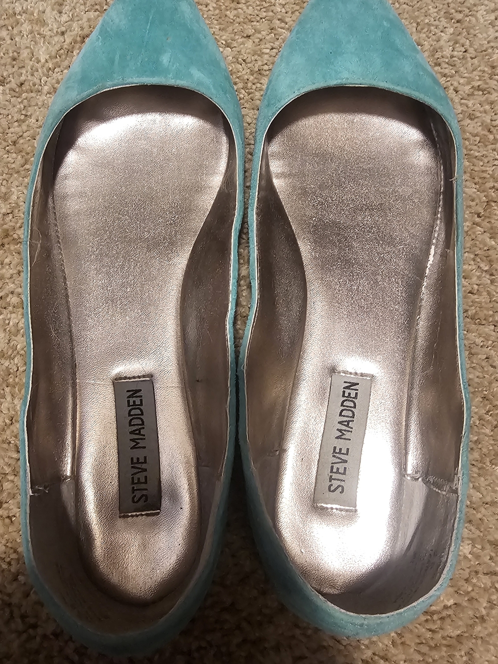 Steve Madden Teal Suede Pointed Flats